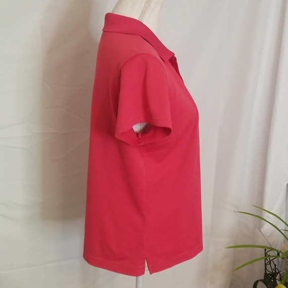 Adidas L golf top short sleeve polo button collared embroidered logo Climalite - Picture 8 of 11